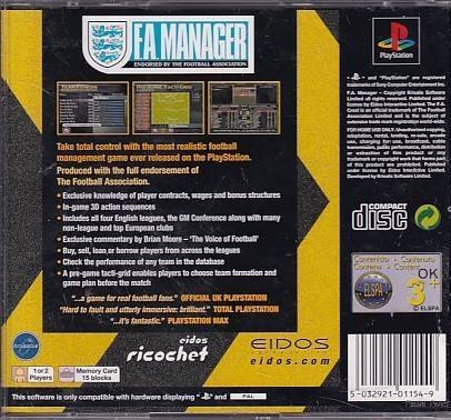 F.A. Manager - PlayStation 1 (B Grade) (Genbrug)